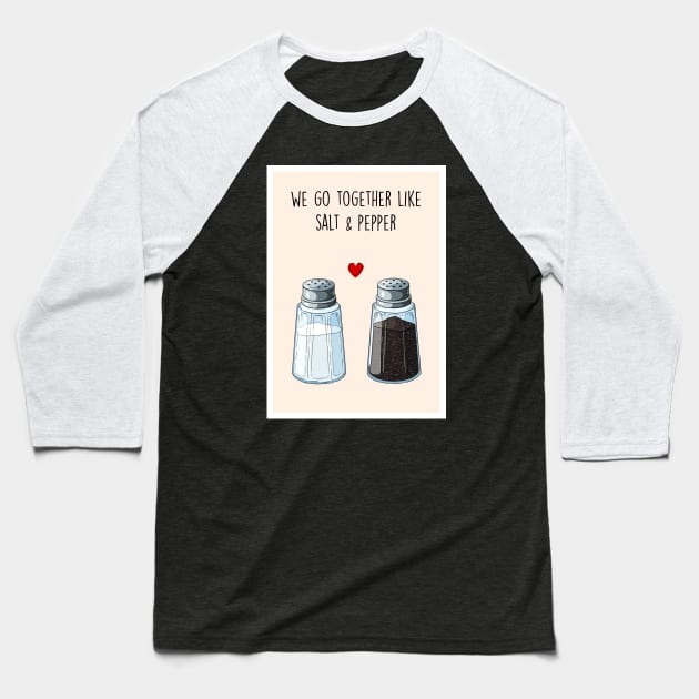 Salt and pepper Baseball T-Shirt by Poppy and Mabel